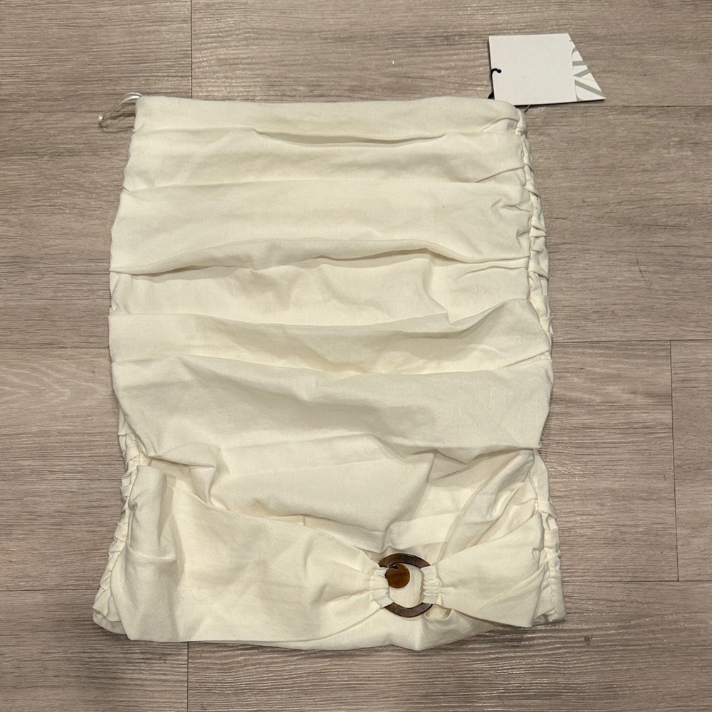 New Zara Cream Beachy Skirt
